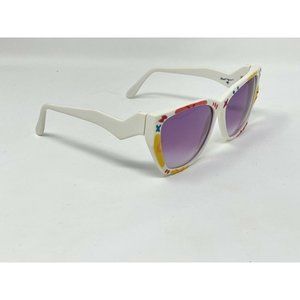 Vintage Albert Nipon White Multicolor Sunglasses Hand Made In USA